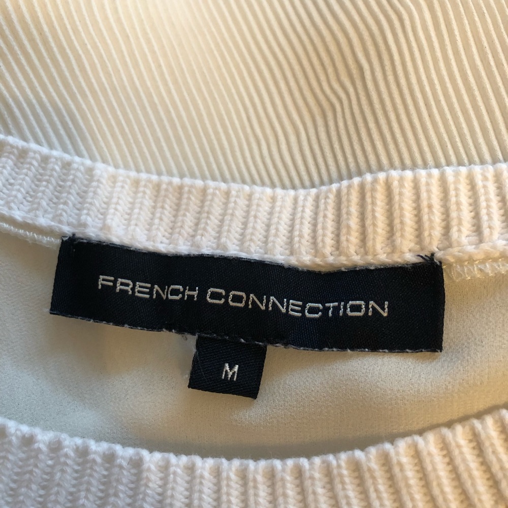 French Connection Chiffon Back Ribbed Sweater Top - image 4